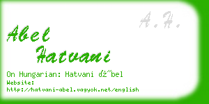 abel hatvani business card